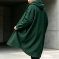 thumbnail image 6 of Atkumj Trench Coat Men Solid Color Hooded Long Winter Overcoat Stylish Long Sleeve Button Down Front Winter Coats 2XL, 6 of 8