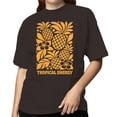 thumbnail image 2 of Smartprints Tropical Energy Pineapple Floral Women's T-Shirt Dark Chocolate, Cotton, S, 2 of 4