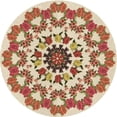 thumbnail image 1 of Ahgly Company Tapis Rond Lavable en Machine Intérieur Transitionnel Kaki Or, 6 Pieds Rond, 1 of 7