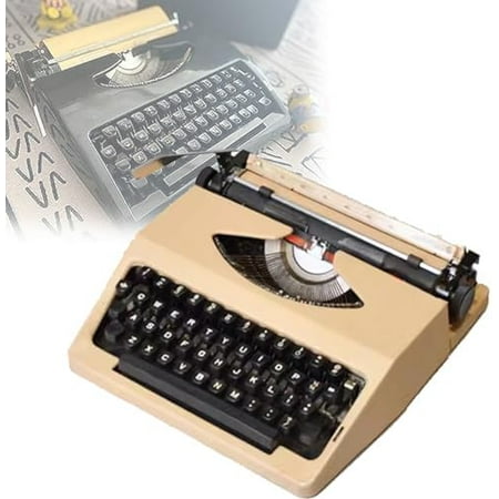 Manual Typewriter Traditional Retro Style for Writers,Old Fashioned Mechanical English Typewriter for Notes,Letters,or Creative Writing,Portable and Easy to Use (C)