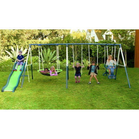 Sportspower Rosemead Metal Swing and Slide Set