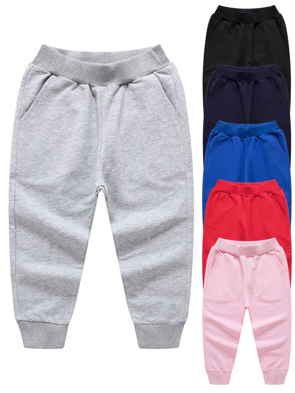 WIBACKER 29T Child Girl Boys' Athletic Sweatpants Kid Cotton Fleece