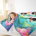 thumbnail image 3 of Feelyou Galaxy Black Ocean Mermaid Twin Comforter Sets for Kids Boys Girls, Watercolor Rainbow Galaxy Bedding Set, Colorful Star Reversible, 2 Pieces, 3 of 6