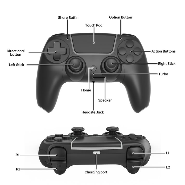 NETNEW Wireless PS4 Controller, Dual Vibration, Compatible
