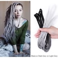 thumbnail image 3 of Benehair Dreadlock Extensions Full Head Pack Synthetic Dreads Faux Locs Crochet Hair Reggae Hair Locs Extensions 24inch Black to Dark Grey to Light Grey, 3 of 10