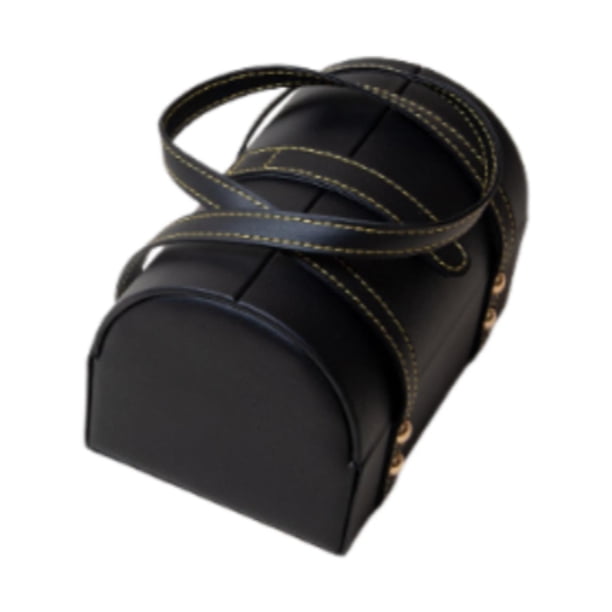 Caja de almacenamiento para pulseras, estuche portátil para brazaletes, caja de exhibición de joyas para mujeres Negro y beige