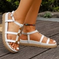thumbnail image 4 of HEWUQI Dressy Flat Sandals for Women 2026 Summer Comfortable Slip on Leather Slides Casual Open Toe Ankle Strap Vacation Walking Beach Shoes White Size 8.5, 4 of 7