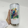 thumbnail image 3 of Custom Parrot Lover Travel Tumbler 20oz – Cute Bird Gifts For Her – Stainless Mug With Handle and Straw – Animal Design With Personalized Name Cup SD2ExX, 3 of 6