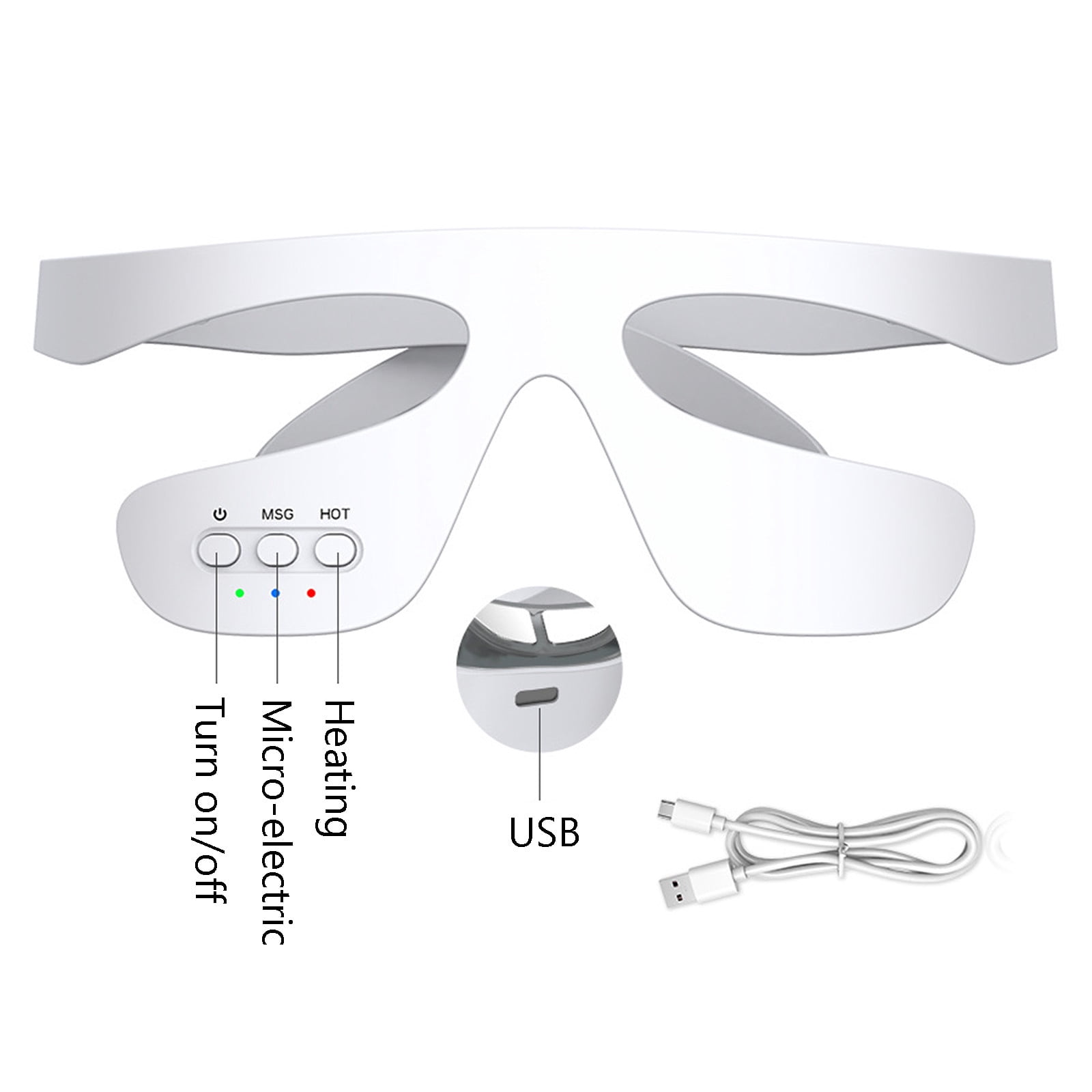 Under Eye Red Light Therapy Glasses, Eye Massager Devices for Relieve Eye Bag, Reducing Dark Circles and Puffiness, Smoothing Fine Lines, Red-Light & Heat & Mood & Sleep Enhancement