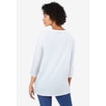 thumbnail image 2 of Woman Within Plus Size Perfect Three-Quarter Sleeve V-Neck Tunic, 2 of 6