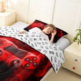 thumbnail image 4 of meiyoeat Neon Green Smoke Gaming Twin Comforter Sets for Boys Teens, Video Game Gamer Bedding Set, Black Red, Gamepad Reversible 2-Piece, 1 Comforter and 1 Pillowcase, 4 of 6
