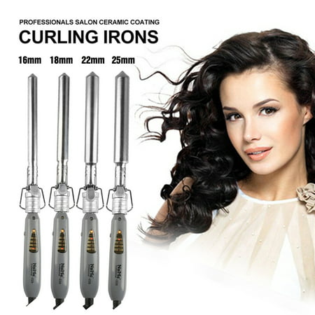 Professional Hair Curling Iron Tong Styler Ceramic Curling Iron Curler 16mm/19mm/22mm/25mm EU Plug (Best Curling Tongs For Long Thick Hair Uk)