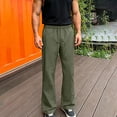 thumbnail image 6 of Yyeselk Men Casual Bootcut Sweatpants Elastic Waist Comfy Lightweight Athletic Golf Trousers Stretch Relaxed Fit Pants with Pockets Army Green XXXL, 6 of 8
