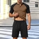 thumbnail image 1 of Ceisia Men's Slim Fit Waffle Knit 2-Piece Set Raglan Sleeve Henley Short Sleeve T-Shirt with Elastic Waist Drawstring Shorts Gifts, 1 of 5