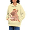 thumbnail image 2 of DISNIMO Cute Capybara Girls Hoodies Pullover Hoodie Sweatshirt for Kids Boys Sweatshirts with Hood Streetwear Hoodie Size 6-7 Youth Long Sleeve Hoodie with Pockets Fall Casual Wear, 2 of 7