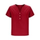 thumbnail image 5 of Vestidos Casuales Para Mujer, Blusas De Mujer De Moda Blusa de moda para mujer, de lino sintético y color liso, con cuello en V, manga corta, botones en el bajo y abertura., 5 of 7