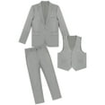 thumbnail image 2 of vastwit Mens Classic Fit Tuxedo Suit for Business Wedding Prom Party (Blazer Jacket & Vest & Pants) Gray XL, 2 of 6