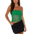 thumbnail image 4 of Mialoley Women Tube Top, Strapless Backless Tulle Patchwork Summer Ladies Vest for Club Party, 4 of 9