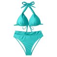 thumbnail image 1 of Mujeres Con Almohadillas en El Pecho Sin Soporte de Acero Con Cuello en V Cuello Halter Seaside Beach Swim Bikinis Set Split Traje de Baño Odeerbi ODB117479, 1 of 3