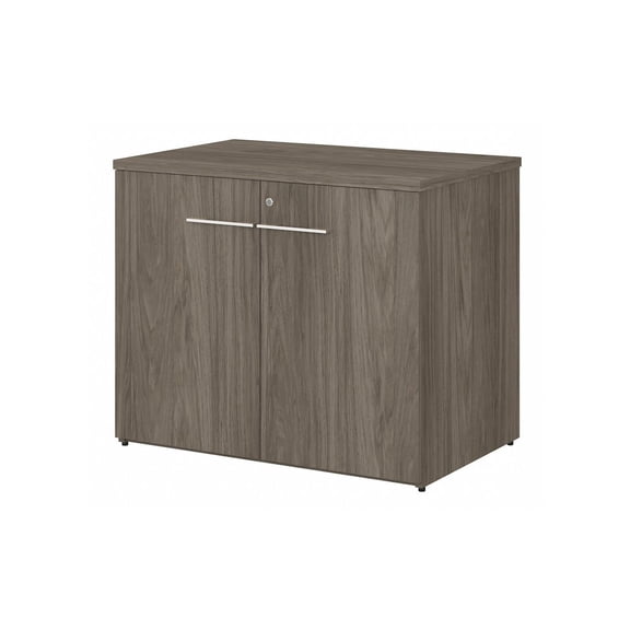 Office 500 36W Storage Cabinet with Doors in Modern Hickory - Engineered Wood