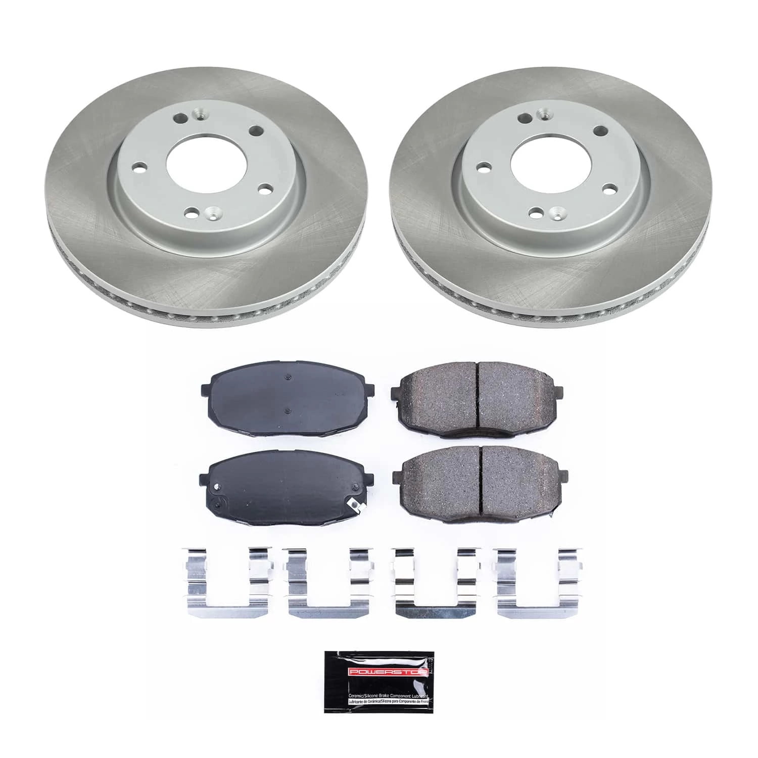 PowerStop Front Semi-Coated Rotor and Low-Dust Ceramic Brake Pad Kit SC5366