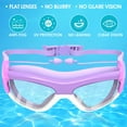 thumbnail image 2 of EASTIN Enfants Lunettes de Natation Anti-Brouillard Claire Lunettes de Natation Confortables Lunettes de Natation de Piscine avec Sangle Réglable pour les Enfants Garçons Filles Violet, 2 of 10