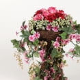 thumbnail image 2 of Centros de mesa con flores y jarrones de ratán, decoración de mesa con macetas artificiales Rosa, 2 of 4