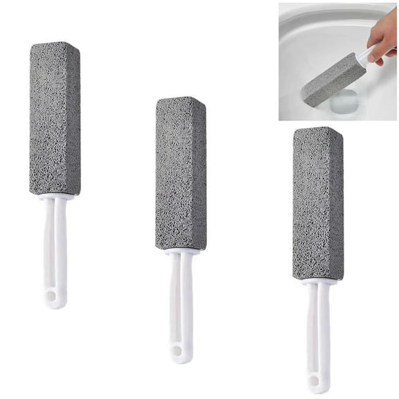 Pumice Stone Toilet Brush for Cleaning Toilet Bowl Cleaning Stones with Handle Pumice Stick Pumice Scouring Pad for Removing Stubborn Hard Water Stains Buildups 3 Pack