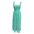 thumbnail image 6 of Sun Dresses Women Summer Casual Sleeveless Shoulder Straps Bowknot Smocked Beach Maxi Dress Boho Floral Flowy Dress, 6 of 8