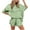 Green, variant on LYEAA Satin Pajamas for Women Shorts Set Valentine's Day Two-piece Soft Nightwear Short Sleeve Tops Cozy Loungewear Ladies Solid Loose Casual Sleepwear Sleepsuits Green L