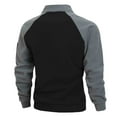 thumbnail image 5 of Mens Fleece Sweater Tops for Outdoors Hiking Camping Warm Colorblock Long Sleeve Mock Neck Tops with Zippers (XL, Dark Gray), 5 of 8