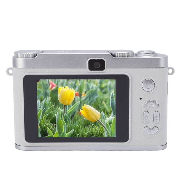 Xirurus Digital Camera for Teens 48MP HD Dual Lens Auto Focus 8x Digital Zoom Anti Shake Pocket Compact Camera for Photography Silver