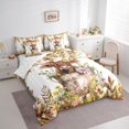 thumbnail image 3 of Manfei Cute Highland Cow Twin Bedding Sets 7pcs, Brown Flower Floral Bedding Comforter Set, Farm Animal Sheet Sets, Luxury Bedroom Decor, 3 of 8