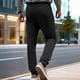 thumbnail image 3 of Ceisia Men Solid Color Loose Casual Pants Elastic Waist Drawstring Sports Gift Work Trousers, 3 of 4
