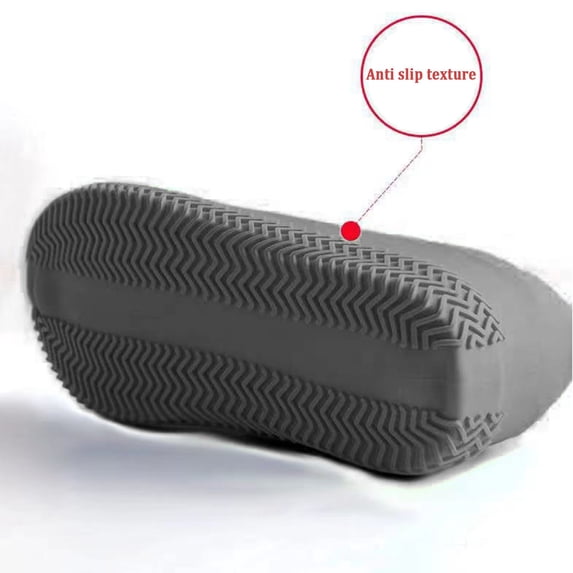 Unisex Silicone Overshoes Pair Non Rain For Outdoor Walking Roads,M,Gray