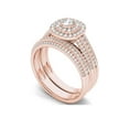thumbnail image 2 of 1 Carat T.W. Diamond Double Halo 10kt Rose Gold Engagement Ring Set, 2 of 5