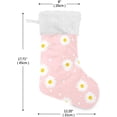 thumbnail image 2 of Coolnut 17.7 Inch Christmas Stockings, 2 PCS Daisy Flowers Polka Dots 1 Presonalized Large Stocking Sock for Family Holiday Xmas Party Decorations, 2 of 7