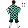 thumbnail image 4 of Disfraz de cosplay Buyoem Tanjiro Anime Kimono Green Child 120, 4 of 6