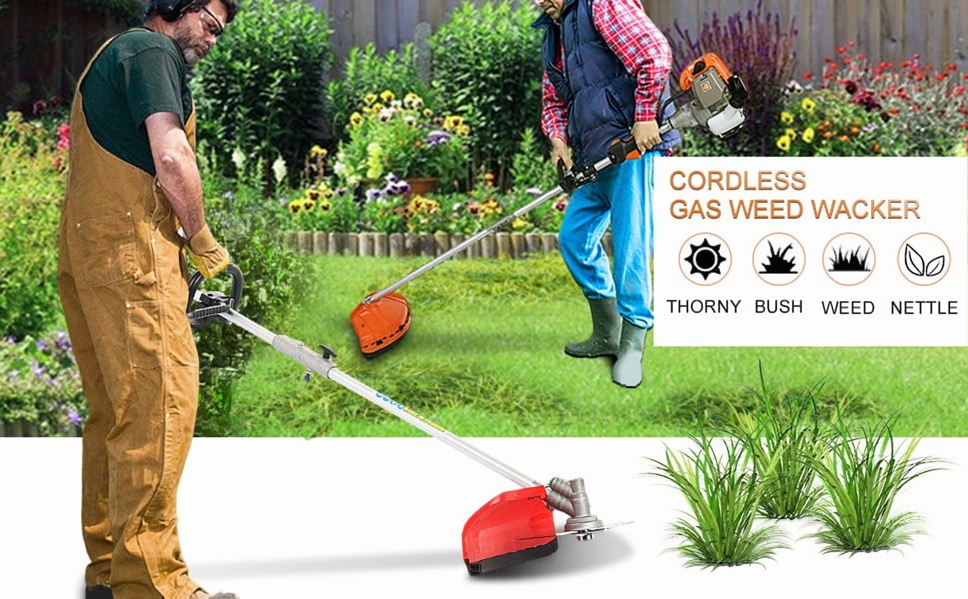 52cc 2 Stroke Gas Weed Wacker, Multi-Functional Gas Powered Brush Cutter, 5 in 1 Tool Weed Wackers, Cordless Hedge Trimmer, Gas Weed Wacker Yard Care Tools, Lightweight Weed Eater