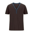 thumbnail image 1 of Birdeem Shirts for Men Mens V-Neck Solid Color Top Short Sleeve V-Neck Blouses Shirts, 1 of 1