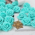 thumbnail image 4 of Artificial Rose Flower Heads, Real Looking Teal Green Foam Fake Roses for DIY Wedding Baby Shower Centerpieces Arrangements Party Tables Home Decorations (Teal Green, Stemless), 4 of 5