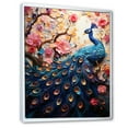thumbnail image 2 of Designart "Peacock'S Colors In The Flowers III" Animals Peacock Floater Framed Canvas Wall Art, 2 of 5