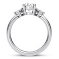 thumbnail image 2 of Circle Jewel 14K White Gold Plated Ring - Three Stone Engagement Ring - 1.7 Ct Oval Cut Moissanite Ring for Women - Classic Wedding Jewelry - Elegant Proposal Ring - Perfect Gift for Her, 2 of 3