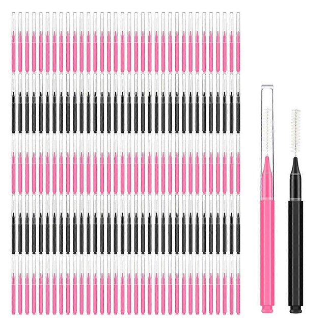150 Pieces Mini Eyebrow Brush with Cap Brow Lamination Brush Eyebrow Spoolie Brush Comb Eyebrow Lash