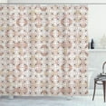 thumbnail image 1 of Geometric Shower Curtain, Continuous Pattern with Puzzle-Like Geometric Figures Scroll-Like Volute Ornament, Fabric Bathroom Set with Hooks, 69W X 75L Inches Long, Multicolor, by Ambesonne, 1 of 3