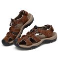 thumbnail image 1 of Sandalias de verano Zapatos de playa transpirables para hombre, suministros para exteriores para senderismo (marrón oscuro 43), 1 of 3