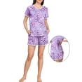 thumbnail image 4 of MINTREUS Pajama Set for Women 2 Piece Lounge Set Short Sleeve Tops and Shorts Soft Sleepwear with Pockets S-2X, 4 of 8