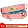 thumbnail image 1 of Collar de perro con placa de identificación de cuero PU personalizado, collares para perros acolchados suaves, nombre grabado gratis para perros pequeños, medianos y grandes, ajustable, 1 of 5