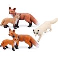thumbnail image 1 of El juego de figuras de juguete Uandme Fox incluye figuras de zorro ártico y zorro rojo para decoración de tartas (5 zorros), 1 of 5
