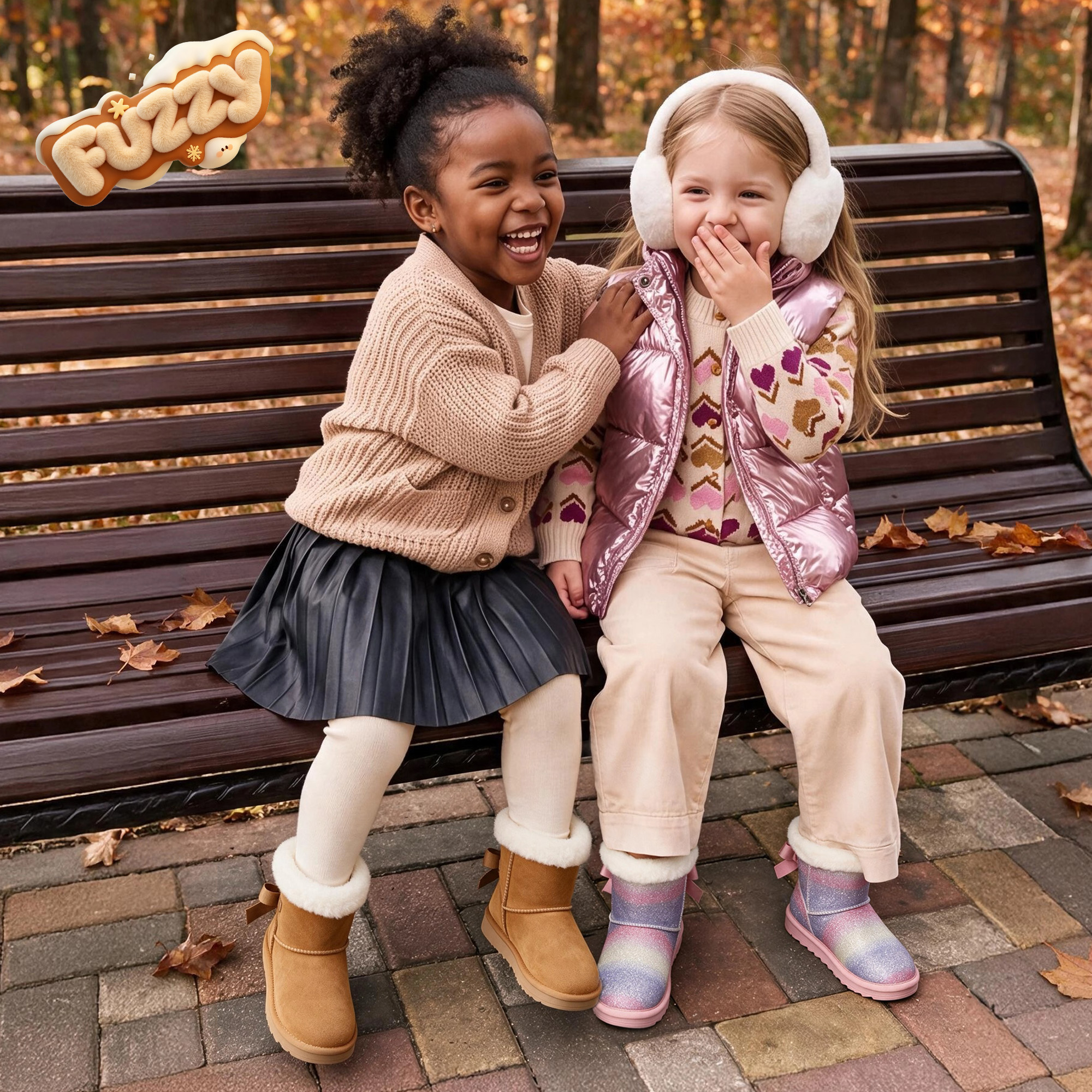Dream Pairs Girls Winter Snow Boots with Bow photo 2
